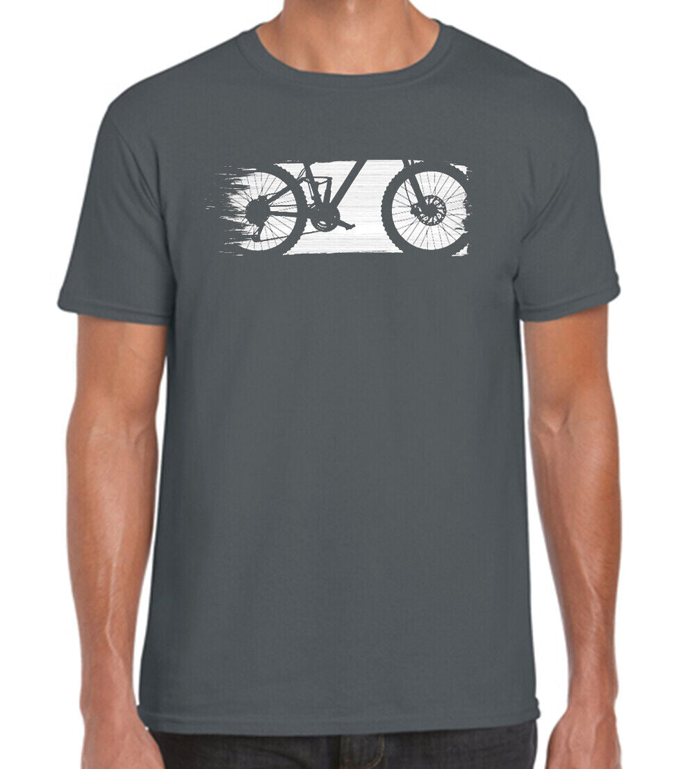 mountain bike sideview grey t-shirt