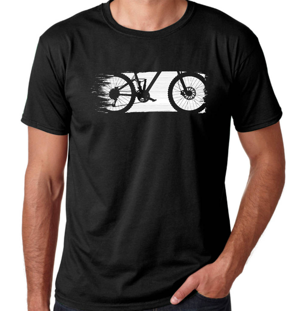 mountain bike sideview black t-shirt